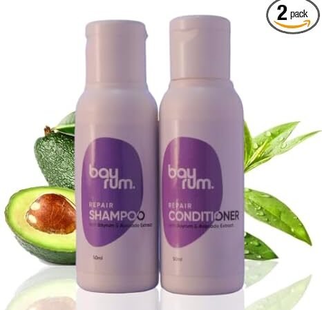 Repair Hair Shampoo & Conditioner | Nourish Hair, Repairing Damaged Hair | for All Hair Types | with Bayrum, Avocado Extract | Men & Women | Sulfate free | Hairfall Control Shampoo|| No Parabens|| No Dyes|Combo Pack (50Ml+50Ml) | Bayrum