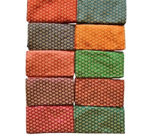 Multicolor Unstitched Blouse Materials 0.95 meters Each | Rapier Jacquard Embellished Blouse Material (Pack of 10 Pieces. Free Size) (length 0.95 Mtr) | House of kesari