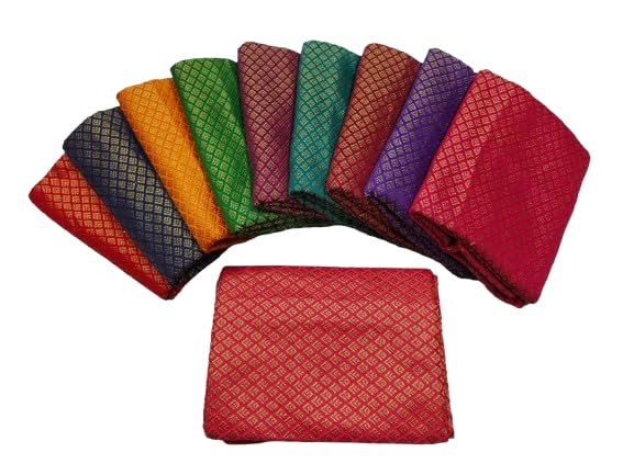 Silk Blouse Piece Material for Women, Unstitched, Combo of 10 (1 Meter Each) - Navratri Special, Durga Puja Special, Oti Bharan, Ugadi Special | House of kesari