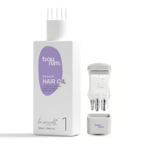 Herbal Hair Oil with Oil Applicator | For Controlling Hair Fall & Re Growth Hair with Bhringraj, Brahmi, Alma Oil, Mulethi, Neem, Tea Tree Oil, & Jatamasi | For Women and Men.100ML | BAYRUM