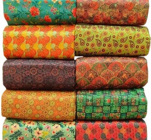 Digital Printed Silk Blouse Piece Material for Women Combo pack of 10 | House of kesari