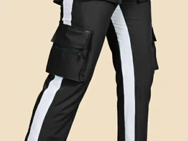 Black Lycra Blend Polyester Elastic Self Design Track Pant For Men | Adaaistic