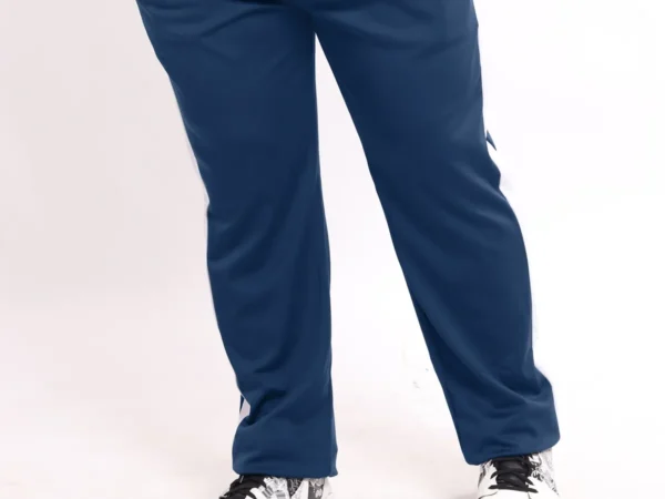 Blue Lycra Blend Polyester Elastic Solid Track Pant For Men | Adaaistic