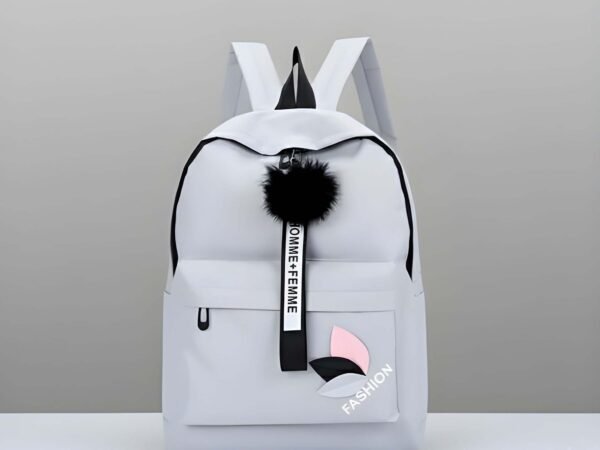 Latest Trendy Women’s Grey Backpack | Lightweight & Durable PU Leather School/College Bag | Adjustable Straps with Dual Handles | Fashionable Solid Pattern Tote with Soft Texture, Front Pocket | WUGO