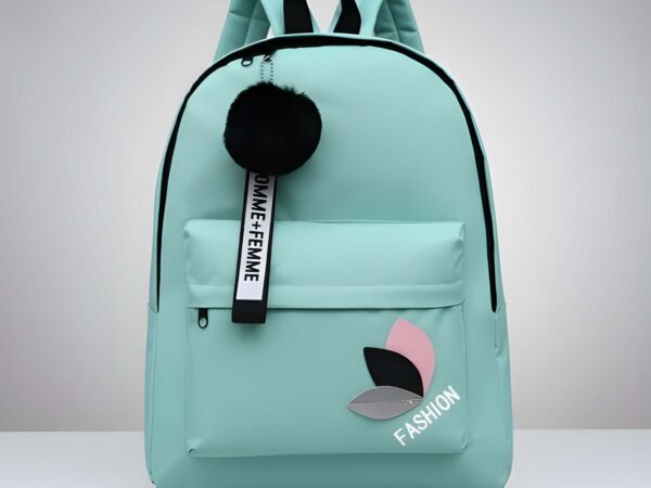 Latest Trendy Women’s Mint Green Backpack | Lightweight & Durable PU Leather School/College Bag | Adjustable Straps with Dual Handles | Fashionable Solid Pattern Tote with Soft Texture, Front Pocket | WUGO