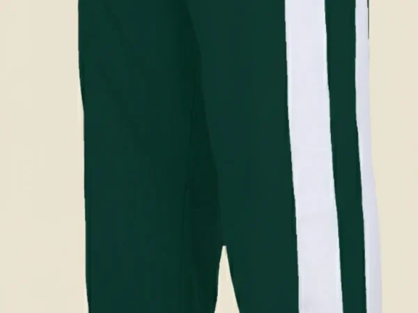 Green Polyester Elastic Striped Track Pant For Men | Adaaistic