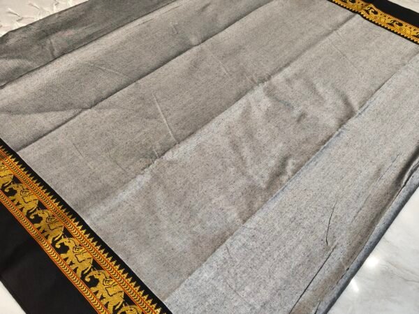 Elephant Border Narayanpet Pure Handloom Cotton Saree With Blouse Piece