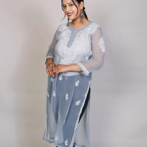 Women's Gala booty Chikankari kurti | Divyarshi Art & Craft