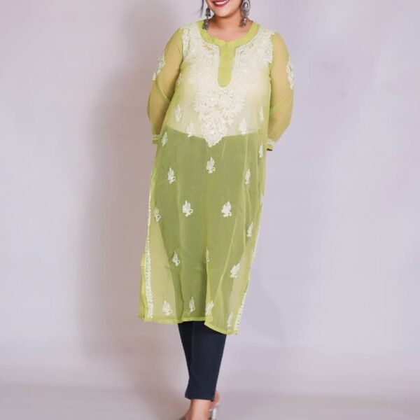 Women's Gala booty Chikankari kurti | Rishi Lucknowi Chikankari | Divyarshi Art & Craft