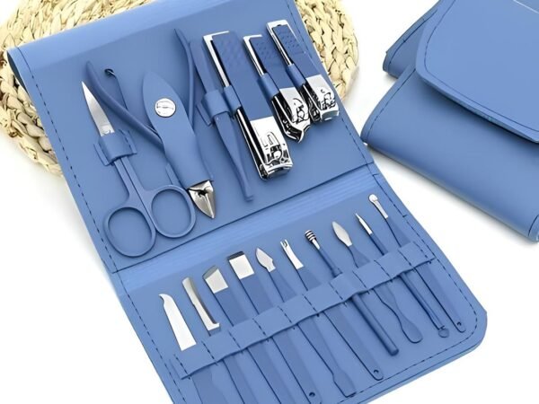 Professional Stainless Steel 16-in-1 Manicure & Pedicure Kit for Women & Men | Nail Clippers, Nail Scissors, Cuticle Trimmer, Grooming Tools Set with Luxury Travel Case (Multi-Color) | WUGO