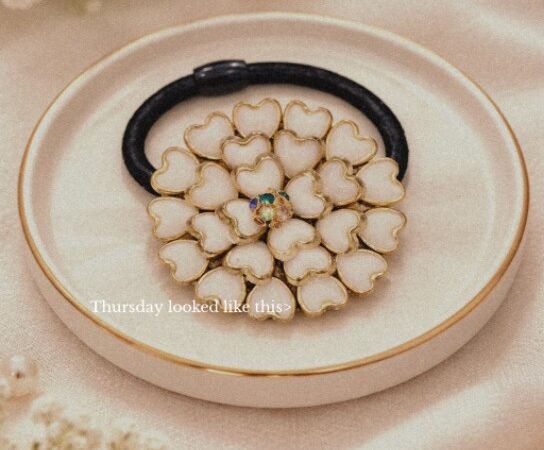 Kundan rubber band heart shape