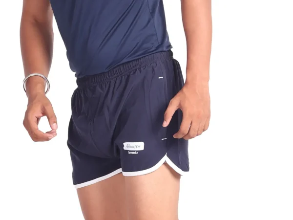 Black Lycra Blend Polyester Elasticated Solid Shorts For Men | Adaaistic