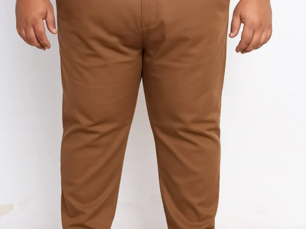 Brown Lycra Blend Polyester Button Solid Track Pant For Men | Adaaistric