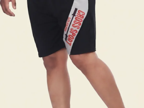 Black Lycra Blend Polyester Elasticated Solid Shorts For Men | Adaaistric