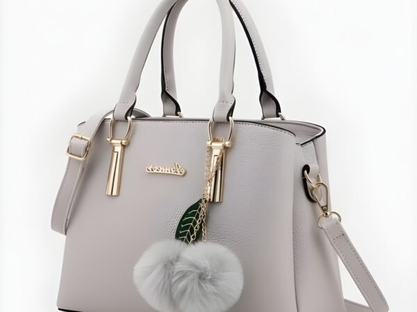 Premium Quality Women’s Stylish Black Shadows Handbag | Elegant PU Leather Shoulder & Tote Bag for Ladies | Spacious Multi-Compartment Design with Golden Hardware & Fur Ball Charm | Perfect for Office, Daily Use, Travel & Parties | WUGO