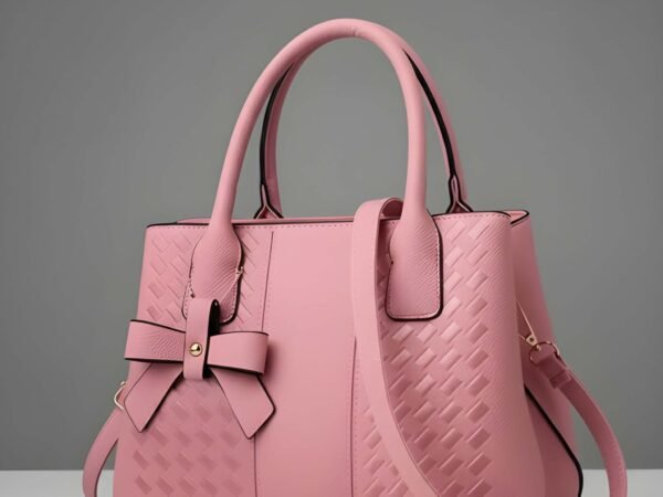 Premium Quality Women’s Stylish Baby Pink Handbag | Elegant PU Leather Shoulder & Tote Bag for Ladies | Spacious Multi-Compartment Design with Golden Hardware & Fur Ball Charm | Perfect for Office, Daily Use, Travel & Parties | WUGO