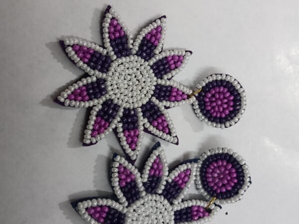 Handcrafted Emerald Silk Thread & Beaded Floral Statement Earrings | Deepti Handicraft