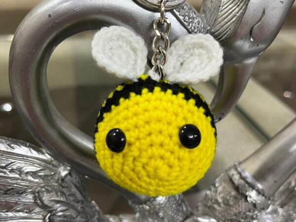 Handmade Crochet Bumblebee Keychain - Soft Yarn Amigurumi Bag Charm | Deepti Handicraft