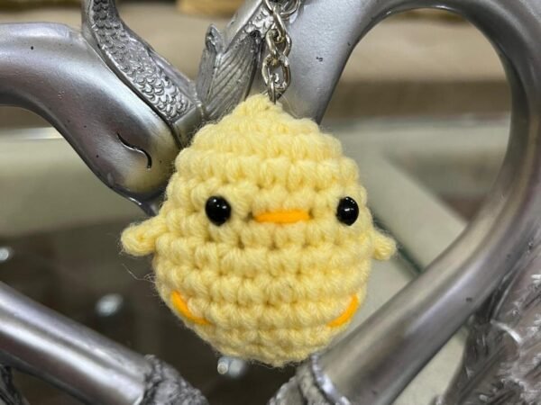 Handmade Crochet Chick Keychain - Soft Yellow Amigurumi Bag Charm | Deepti Handicraft