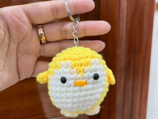 Handmade Crochet Yellow Penguin Keychain - Soft Amigurumi Bag Charm | Deepti Handicraft
