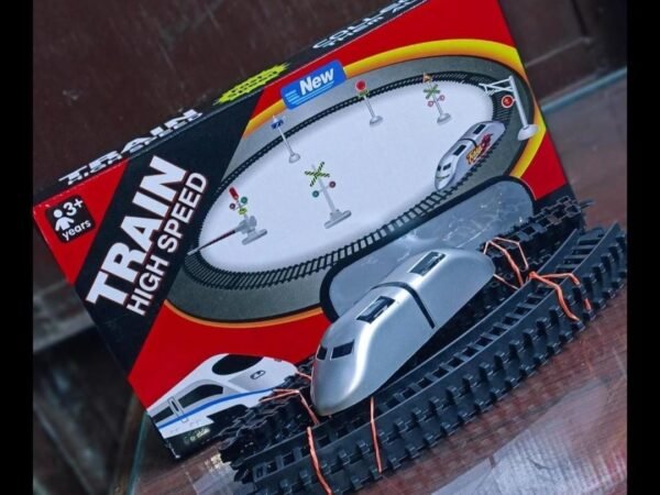 Kids Train Track Toy Set with High Speed Train, Battery Operated Railway Playset | SCOOB