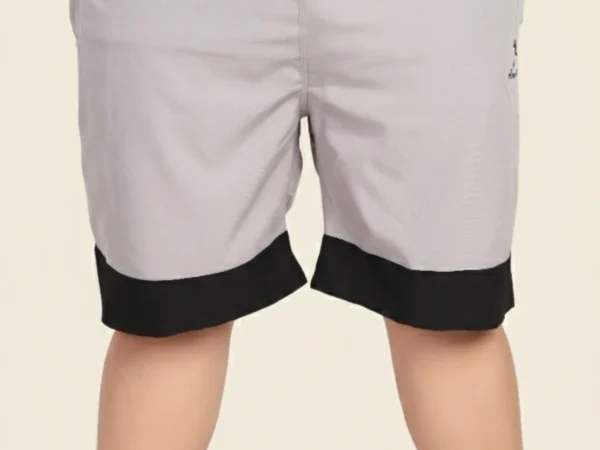 Grey Lycra Blend Polyester Elasticated Solid Shorts For Men | Adaaistic