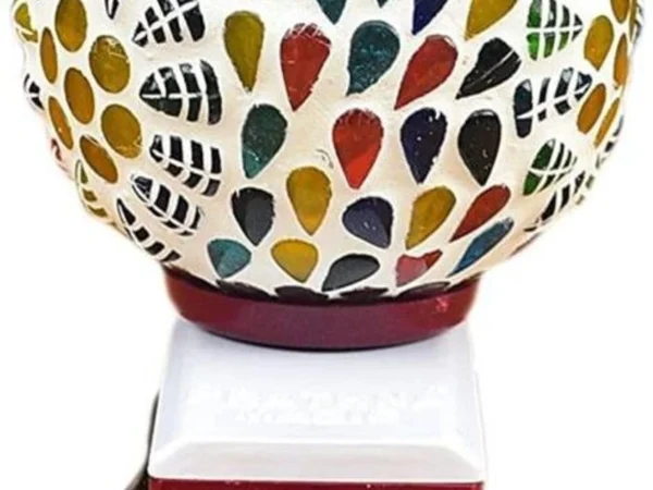 Decorative LED Night Lamp Colorful Mosaic Plug In Home Light Steel Incense Holder (Multicolor) | Shyambaba