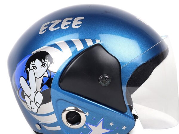 Ezee half face helmet blue for kids girls and boys scooty Motorbike Helmet (Blue) | ASR Ahad Safety Riders