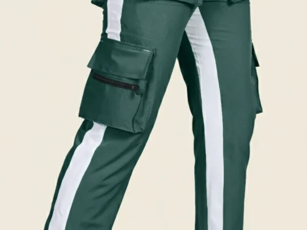 Green Lycra Blend Polyester Elastic Self Design Track Pant For Men | Adaaistic