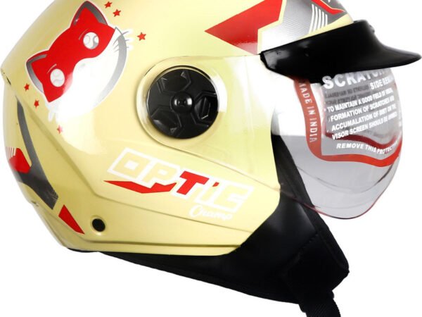 Helmet with Visor – Adjustable Kids Protection Motorbike Helmet (Cream) | ASR Ahad Safety Riders