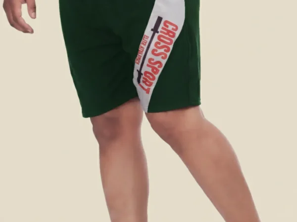 Green Lycra Blend Polyester Elasticated Solid Shorts For Men | Adaaistric