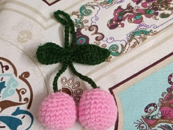 Handmade Crochet Cherry Keychain | Deepti Handicraft
