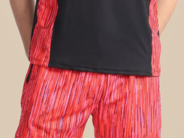 Red Lycra Blend Polyester Blend Regular Track Suit For Men | Adaaistric