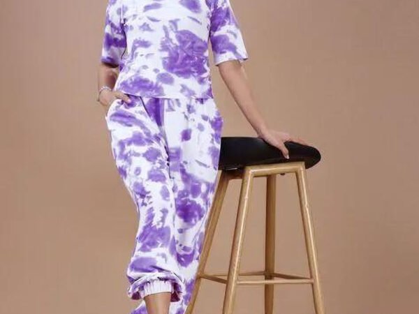 Women Top & Pyjama Set Purple Floral Print | AREEBA FASHION | TA TECHNOLOGIE