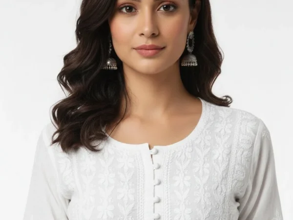 Women’s Mul mul Chikankari kurti | FS Collection