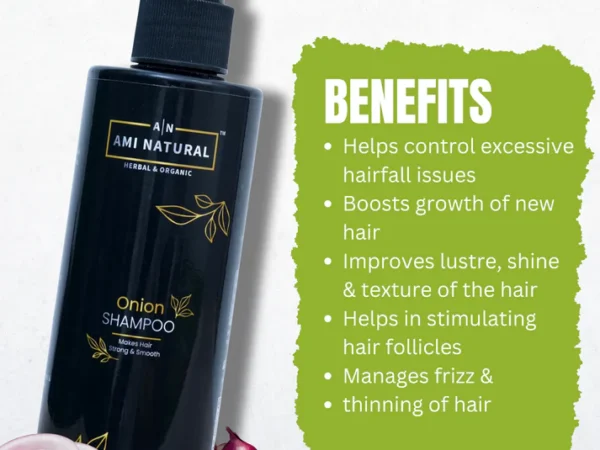Ayurvedic Onion & Methi Anti-Hair Fall Shampoo | Toxin-Free Formula | Boosts Hair Growth | AMI NATURAL