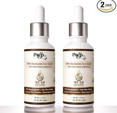 10% Niacinamide Face Serum 30ml with Korean Beauty Brightening | Jelu Rice Water + 1% Zinc PCA Complex + Witch Hazel | Helps Improve Skin Tone, Oil Balance & Smooth Texture | For All Skin Types (Pack of 2) | Purp
