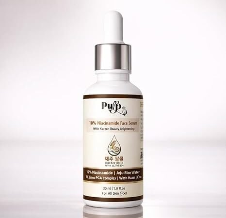 10% Niacinamide Face Serum 30ml with Korean Beauty Brightening | Jelu Rice Water + 1% Zinc PCA Complex + Witch Hazel | Helps Improve Skin Tone, Oil Balance & Smooth Texture | For All Skin Types (Pack of 1) | Purp