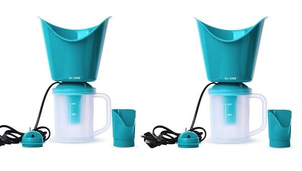 3 in 1 steamer for cold and cough, vaporizer steamer for cough,cold and facial, steam inhaler & vapourisers for adult & Kids (Green, Pack of 2) | Dr.Org