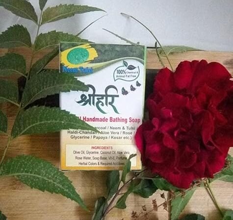 Neem Tulsi Organic Soap (Combo Basket 3 Piece) (Green) | Shree Hari Organic
