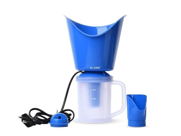 3 in 1 steamer for cold and cough, vaporizer steamer for cough,cold and facial, steam inhaler & vapourisers for adult - Blue (Pack of 1) | Dr. ORG
