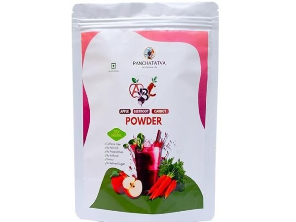PANCHATATVA ABC Powder | Apple, Beetroot, Carrot | No Preservatives | No Refined Sugar | Ready-to-Mix | Cold Milk Flavouring Powder - 100gms