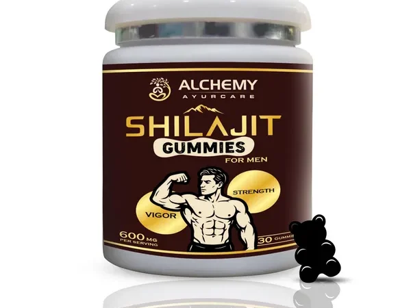 Pure Himalayan Original Shilajit Gummies for Men 600mg Per Serving By Alchemy Ayurcare – Energy, Stamina & Vitality Support – Natural Detox & Immunity Booster | 70% Fulvic Acid – 30 Vegan Gummies | alchemyayurcare