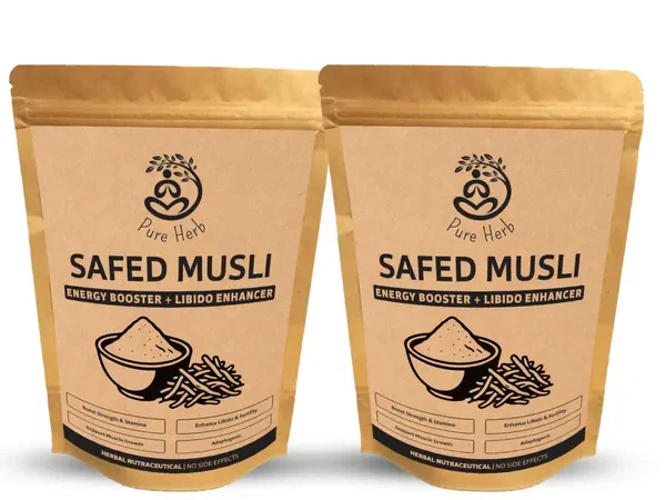 Pure Herb Premium White Musli Powder by Alchemy Ayurcare | 100% Natural Safed Musli (Chlorophytum borivilianum) | Strength, Stamina & Vitality Booster | Ayurvedic Rejuvenator & Wellness Support | 150g ( Pack of 2 ) | alchemyayurcare