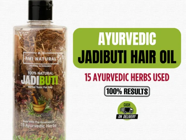 Ami Natural Jadibuti Herbal Tonic for Hair Growth | 15 Ayurvedic Herbs | 100g | Ayurvedic Hair Oil | AMI NATURAL
