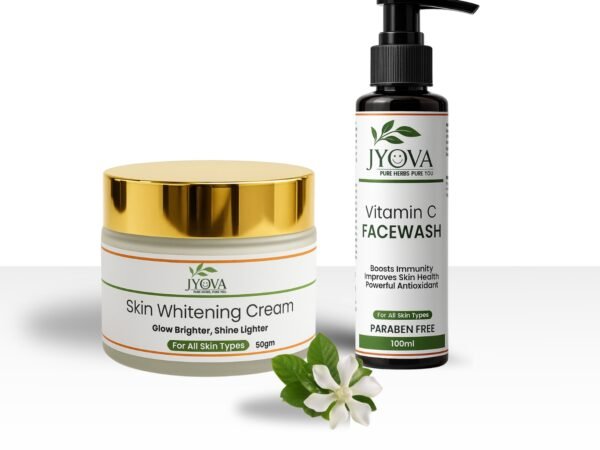 Jyova Brightening Glow Combo – Vitamin C Facewash & Skin Whitening Cream | Deep Cleansing, Dark Spot Removal & Radiant Skin | For All Skin Types