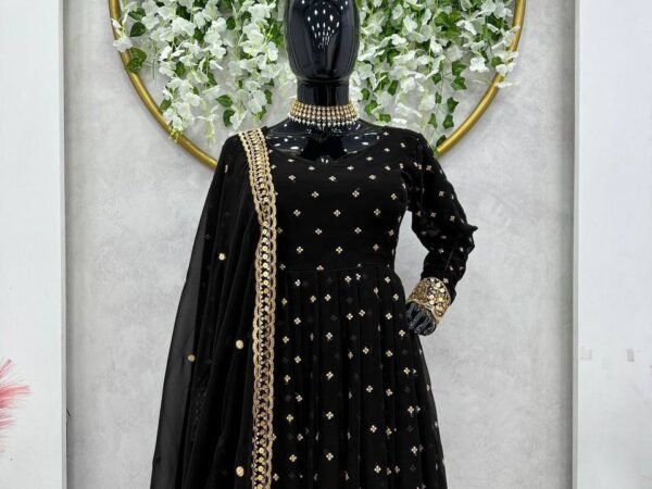 Designer Faux Georgette Suit Set with Sequence Work & Lace Dupatta – 5000 Series | BRAD LEEZO