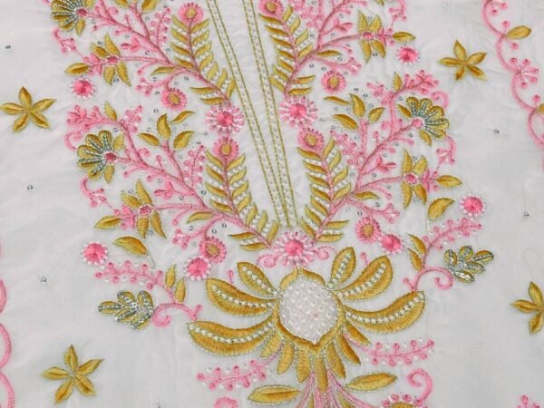 Unstitched Tabby Organza Silk Suit Set with Sequins Work – 5000 Series | BRAD LEEZO