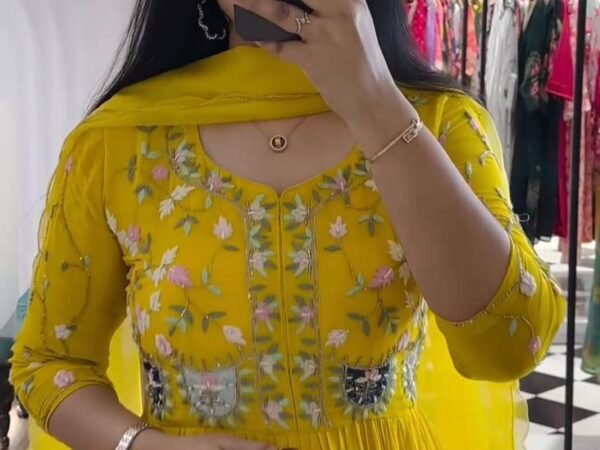 Elegant Faux Georgette Suit with Sequins Work & Cutwork Dupatta – 5000 Series | BRAD LEEZO