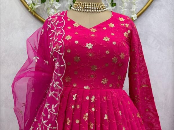 Elegant Faux Georgette Suit with Soft Net Cutwork Dupatta – 5000 Series | BRAD LEEZO